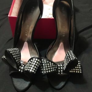 Paris Hilton Black & Bling Bow heels.